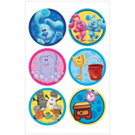 Set of 24 vibrant Blue's Clues stickers, featuring beloved characters, perfect for decorating and inspiring creativity.