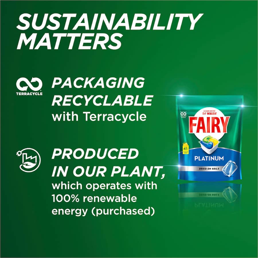 Fairy Platinum Dishwasher Capsules Lemon 41pack