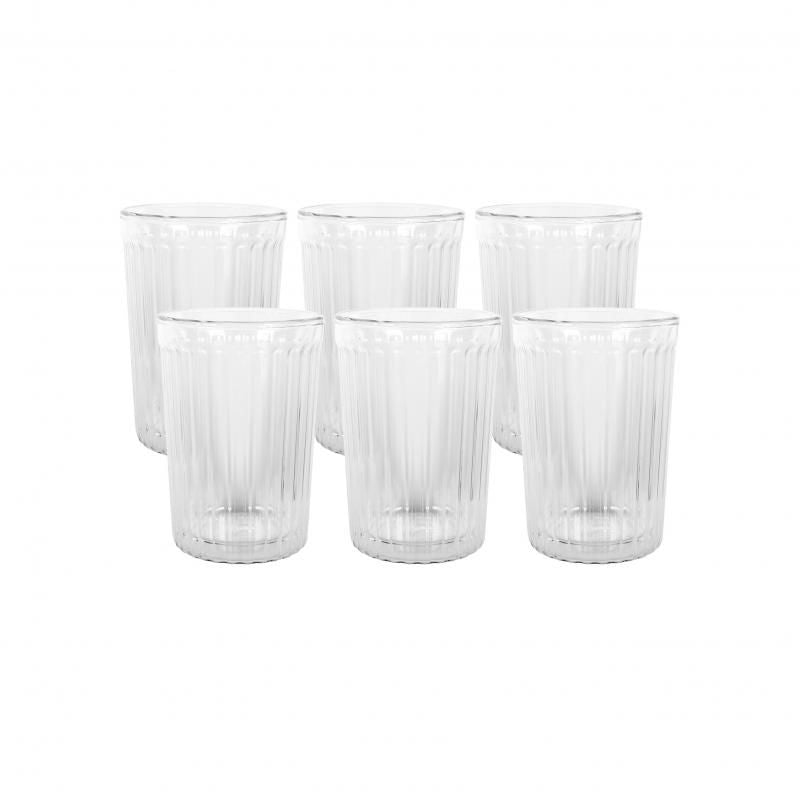 Avanti Rigato Double Wall Glass Set Of 6 | 250ml