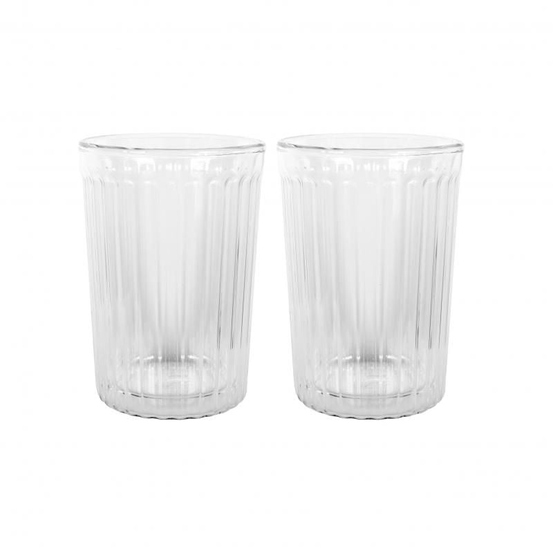 Avanti Rigato Double Wall Glass Set Of 2 | 350ml