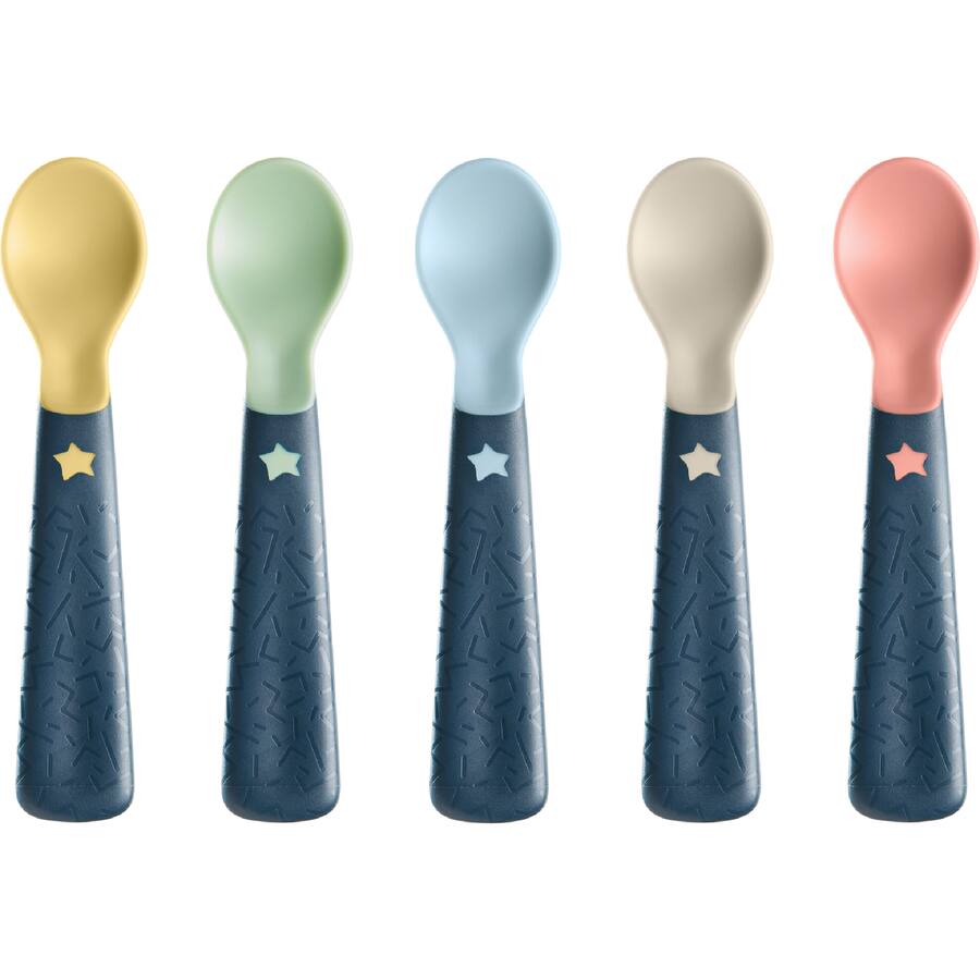 Tommee Tippee Easigrab Baby Spoon Antibacterial Self-feeding 6m - 5 pack