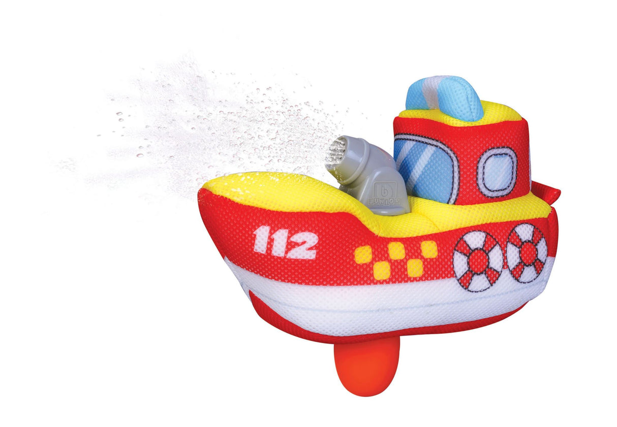 Vibrant BB JUNIOR SPLASH 'N PLAY FIRE BOAT for toddlers, perfect for water play and developing motor skills.