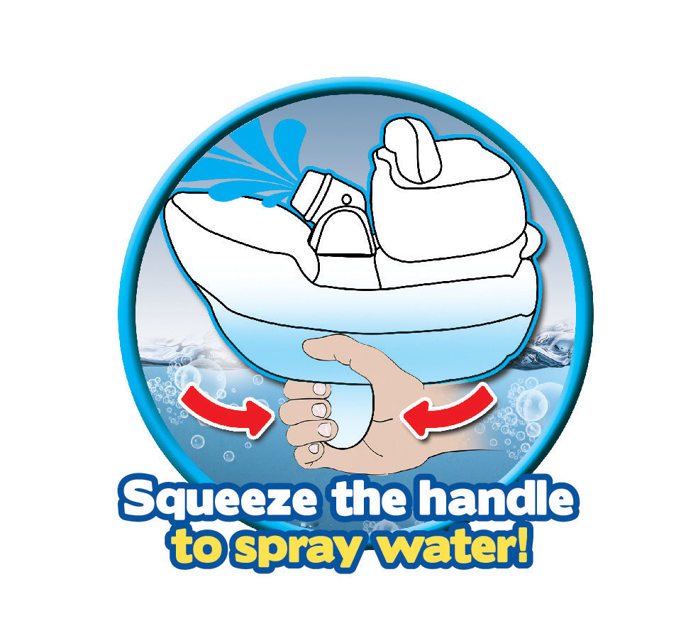 Vibrant BB JUNIOR SPLASH 'N PLAY FIRE BOAT for toddlers, designed for fun water play and skill development.