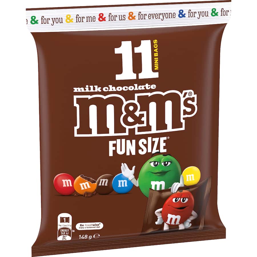 M&ms Chocolate Fun Size 11 Piece Share Pack 148g