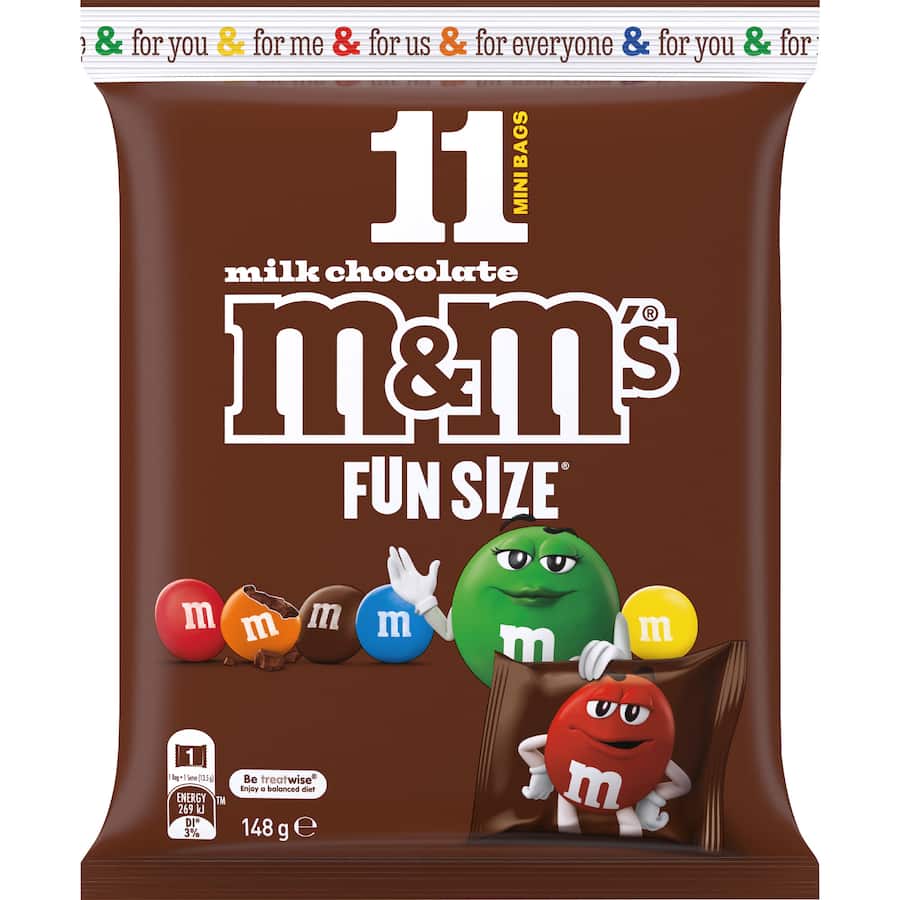 M&ms Chocolate Fun Size 11 Piece Share Pack 148g