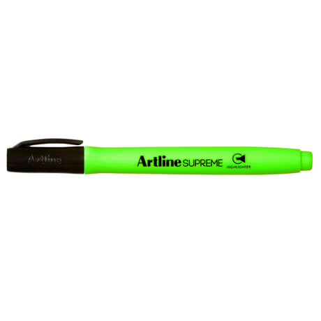 12 vibrant green Artline Supreme highlighters with ergonomic design, chisel nib for precise highlighting and long-lasting ink.
