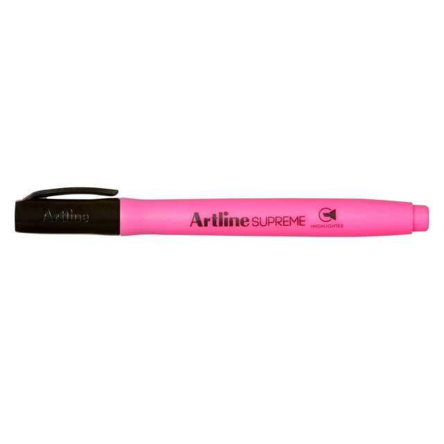 Set of 12 pink highlighters with ergonomic design, chisel nib for versatile highlighting, ideal for notes and creative projects.