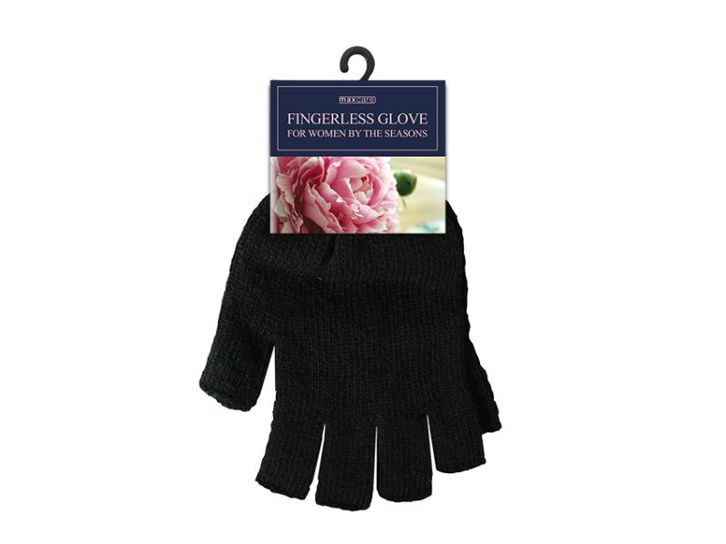 Women Fingerless Gloves - Black (24 Pairs)