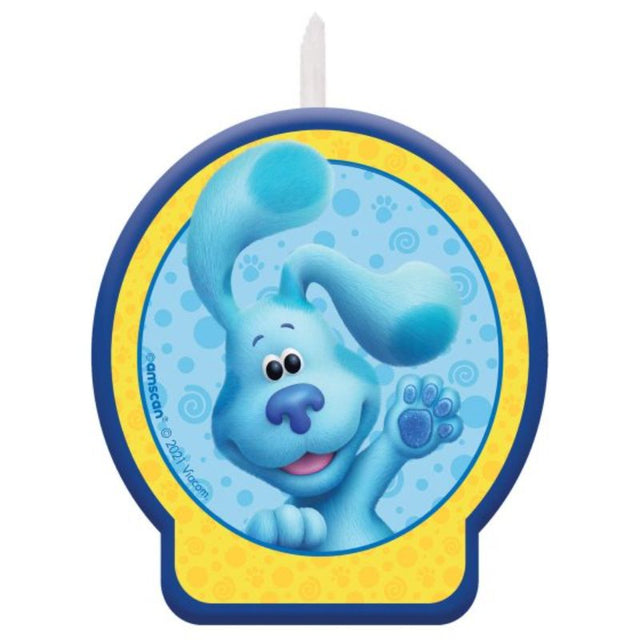 Colorful Blue's Clues Candle, 6cm, eco-friendly with whimsical designs, perfect for décor and a calming ambiance.