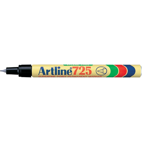 Artline 725 Permanent Marker pack of 12, 0.4mm black plastic nib ideal for precision marking and labeling.