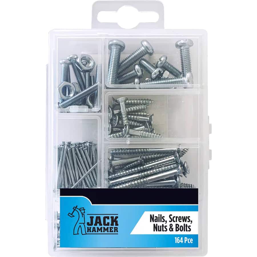 Jack Hammer Nails, Screws, Nuts & Bolts 164pack
