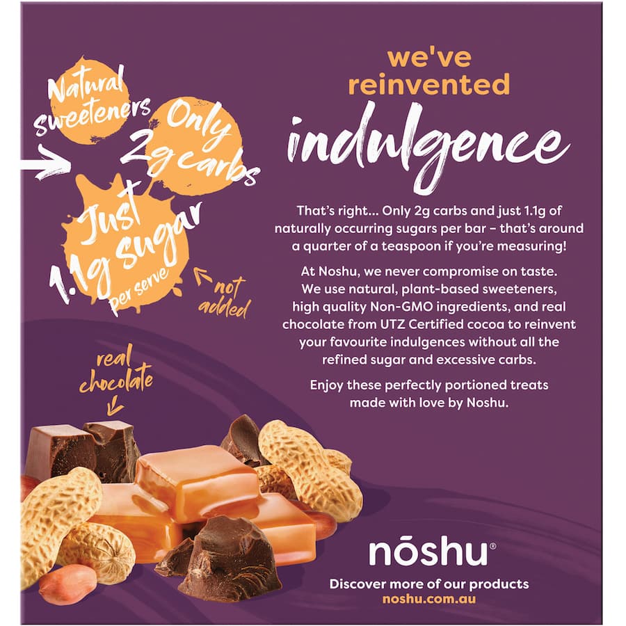 Noshu Low Carb Indulgence Bars Peanut & Caramel Nougat 5 pack 160g