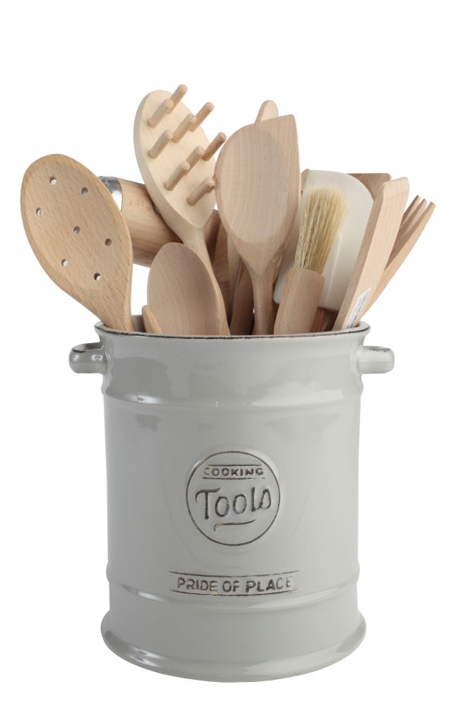 Stylish grey utensil jar from T & G Pride of Place, perfect for organizing kitchen tools with modern elegance.