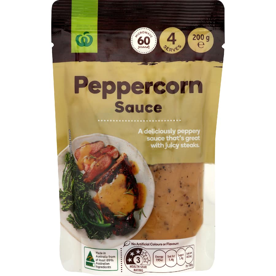Woolworths Sauce Peppercorn 200g