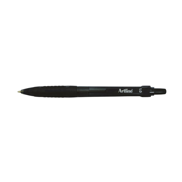 Artline 8410 retractable pen pack of 50, featuring a rubber grip and tungsten carbide ball for smooth, comfortable writing.