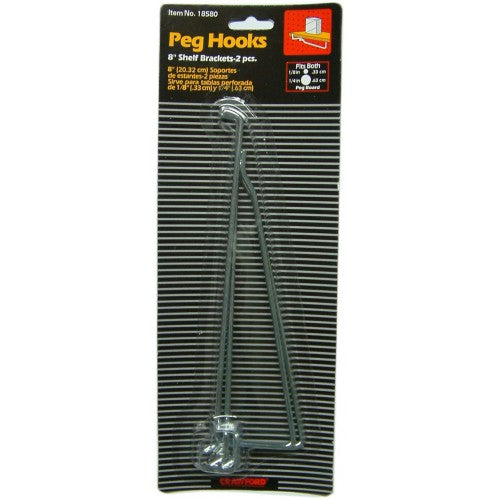 Pegboard Hooks (2) 1/8 X 8"Straight To Take Shelf