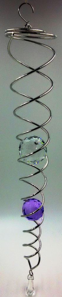 Wind Spinner / Wind Chime - Crystal Vortex Purple - 53cm