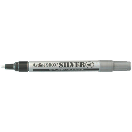 Artline 900 Metallic Permanent Markers set of 12 silver markers with 2.3mm bullet nib for vibrant, fade-proof marking.
