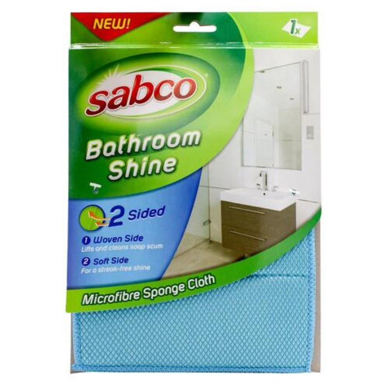 SABCO MICROFIBRE SPONGE CLOTH BATHROOM SHINE - Pack of 12