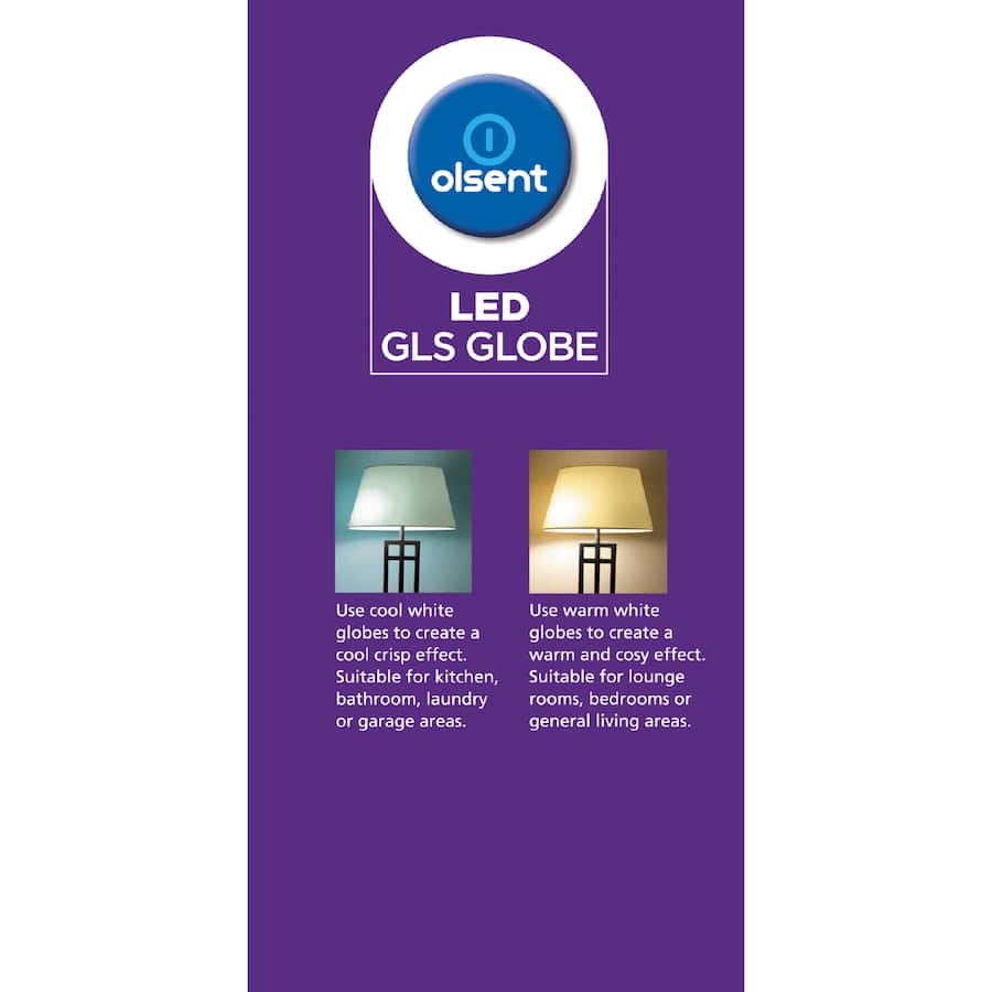 Olsent Led Light Bulb Gls Bayonet 15w 1700lm Ww 2pack