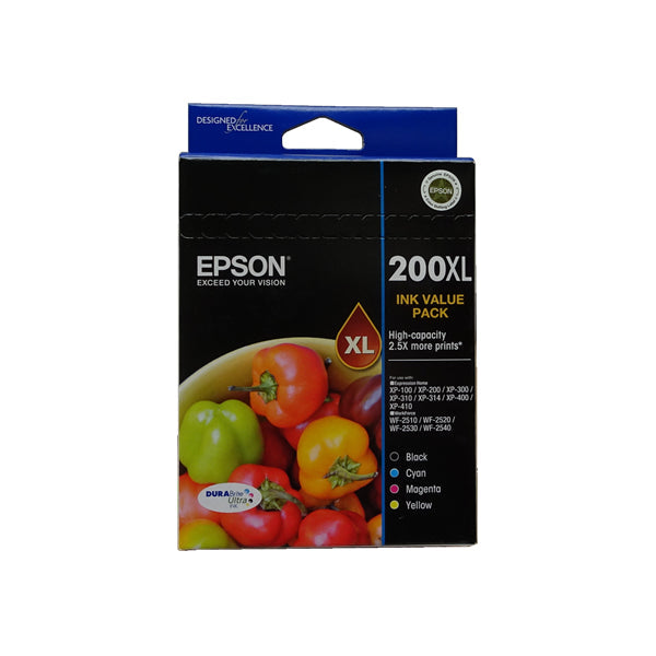 Epson 200XL High Yield Ink Cartridge 4 Ink Value Pack