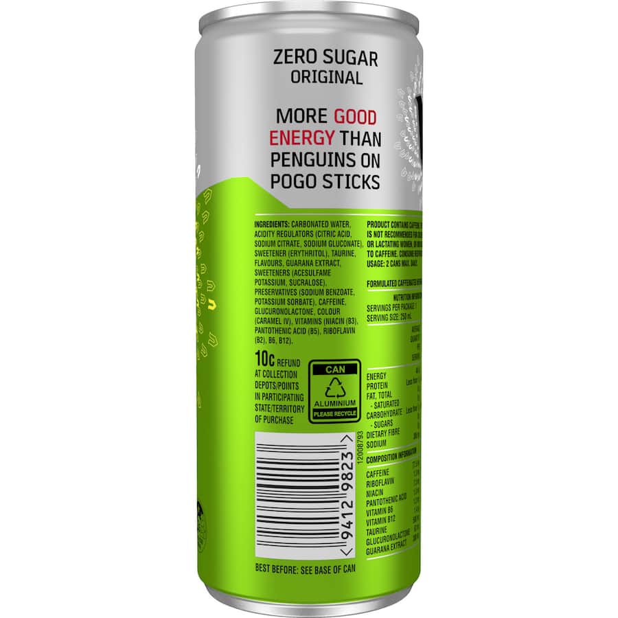 V Vitalise Energy Drink Sugarfree - Single can 250mL