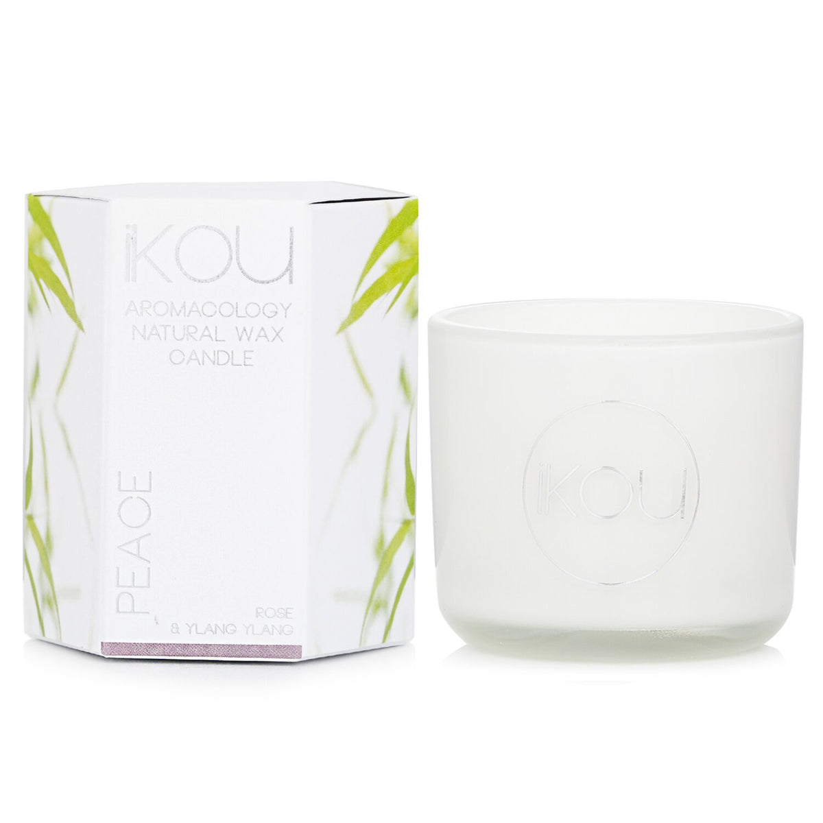 iKOU - Eco-Luxury Aromacology Natural Wax Candle Glass - Peace (Rose & Ylang Yla
