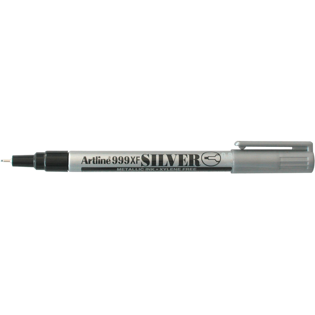 Artline 999 Metallic Permanent 0.8mm Plastic Nib Silver -12 units