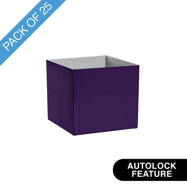 Mini Posy Box Gloss Autolock Base Pk25 Violet (13x12cmH)