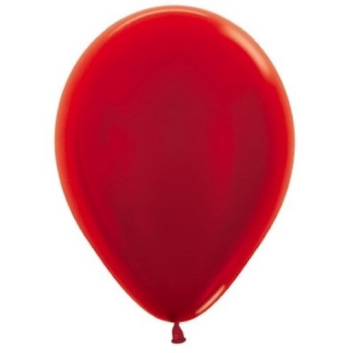 Sempertex 30cm Metallic Red Latex Balloons - Pack of 50