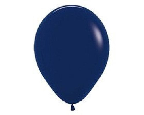 Pack of 50 Sempertex 30cm navy blue latex balloons, perfect for decorating birthday and wedding celebrations.