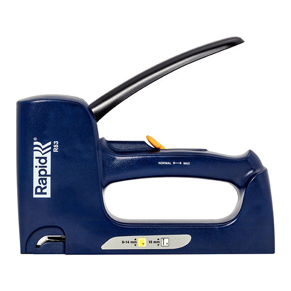 Rapid Plastic Combi Tacker 83: lightweight staple gun for DIY projects, with ergonomic design and dual magazine for versatile use.
