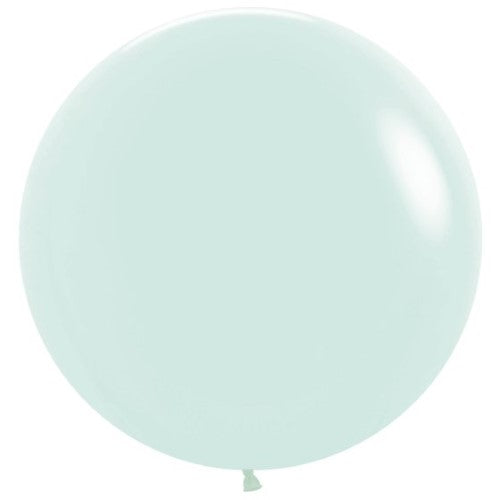 Sempertex 60cm pastel matte green latex balloons, pack of 10, perfect for elegant party decorations.