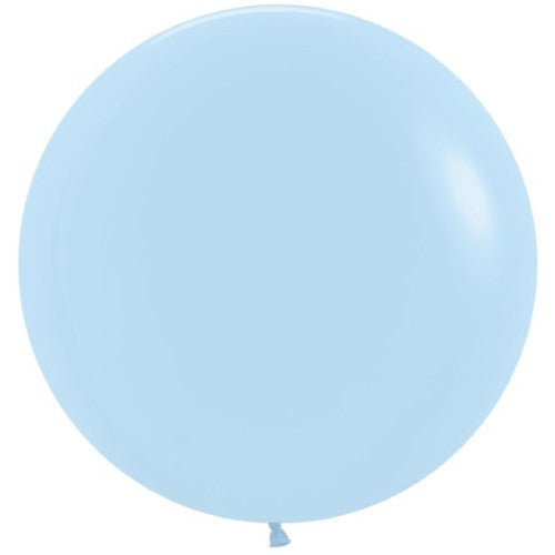 Pack of 10 Sempertex 60cm pastel matte blue latex balloons, perfect for elegant celebrations and event decor.
