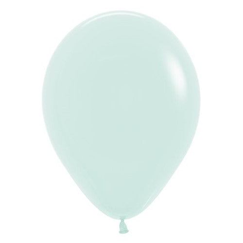 Pack of 50 Sempertex 30cm pastel matte green latex balloons, perfect for elegant celebrations and events.