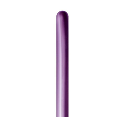 Set of 50 Metallic Reflex Violet balloons, ideal for elegant decorations at parties and events, made from durable latex.