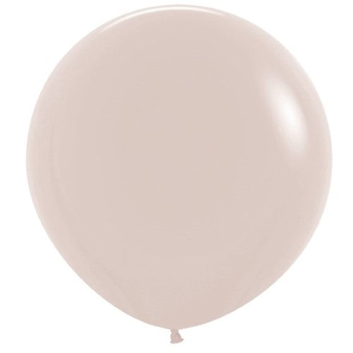 Pack of 10 Sempertex 60cm white sand latex balloons for elegant party decor and memorable celebrations.