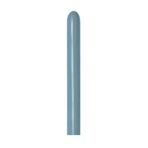 Pack of 100 Sempertex 260T Pastel Dusk Blue Latex Balloons, perfect for elegant celebrations and versatile decor options.