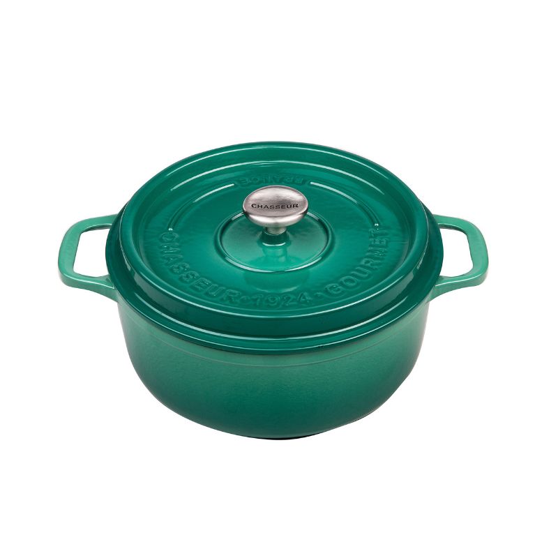 CHASSEUR - Gourmet Round French Oven 28cm/6.1 Litre Cast Iron, Jade