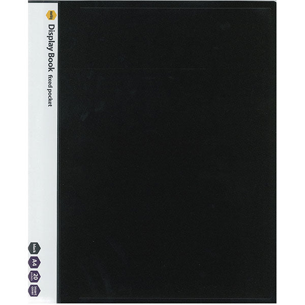 Marbig A4 20 FIXED POCKET DISP BOOK BLACK