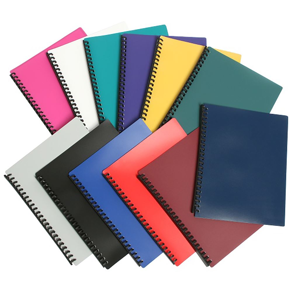 Marbig Refillable A4 Display Book in vibrant green with 20 clear pockets for organized document management.