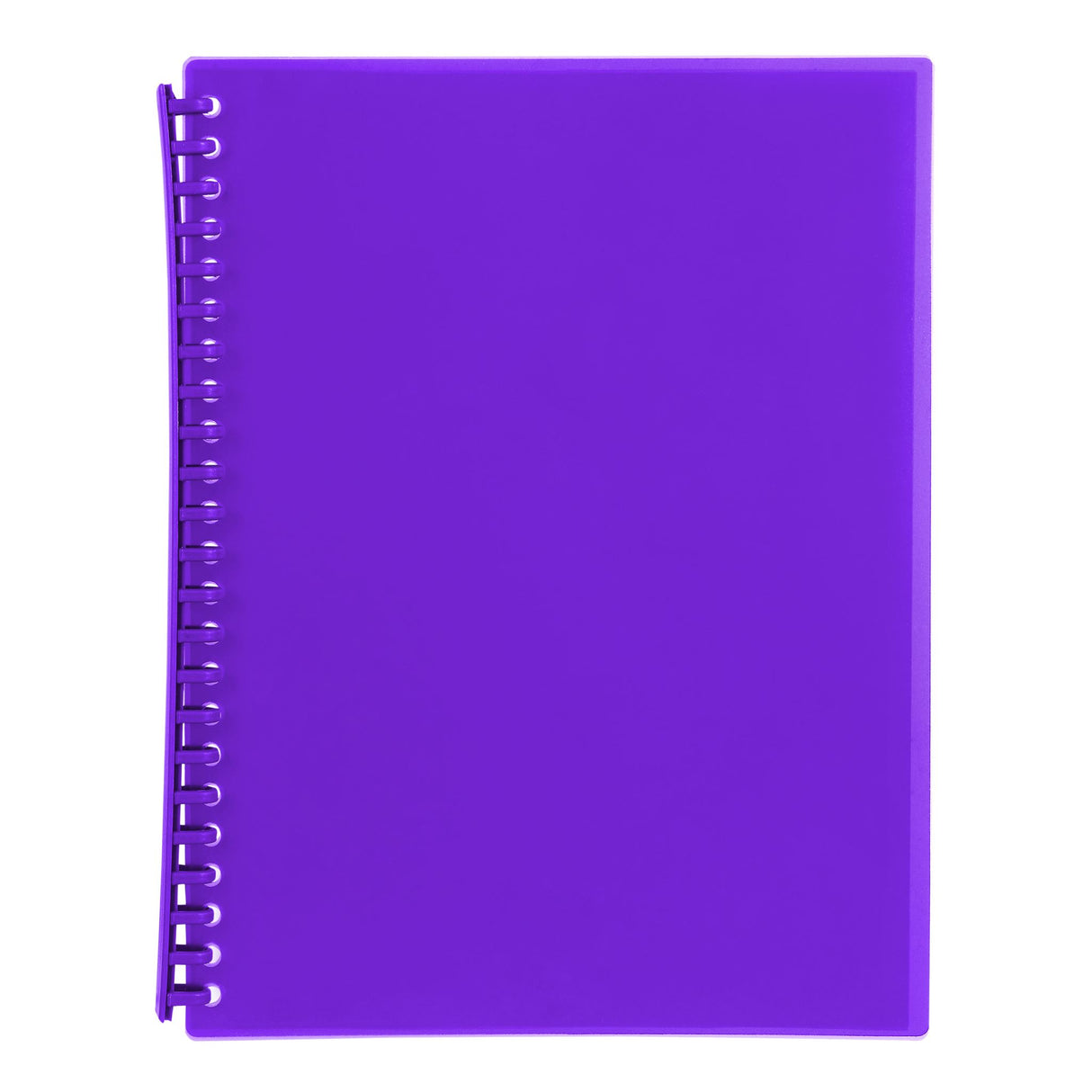 Pack of 10 purple refillable display books with 20 pockets for organizing and protecting important documents.