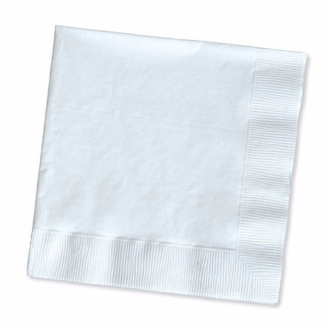 Elegant white 2-ply luncheon napkins, 33cm x 33cm, pack of 50 for all dining occasions.