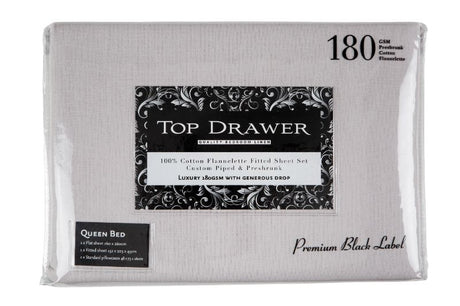 Luxurious silver double sheet set made of 100% cotton flannelette, ideal for warmth and comfort on chilly nights.