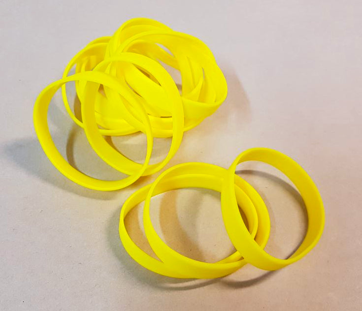 Silicon/ Silicone Wristbands - 10 Units YELLOW