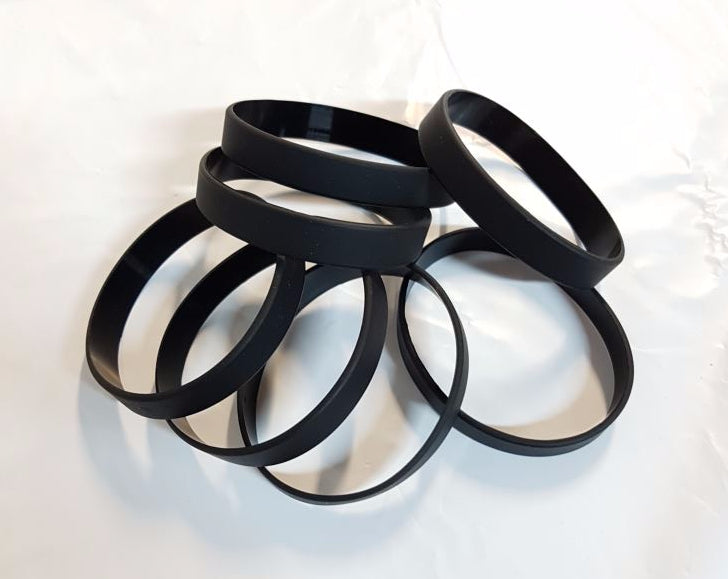 Silicon/Silicone Wristbands - 10 Units BLACK