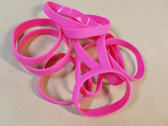 Silicon/ Silicone Wristbands - 10 Units PINK
