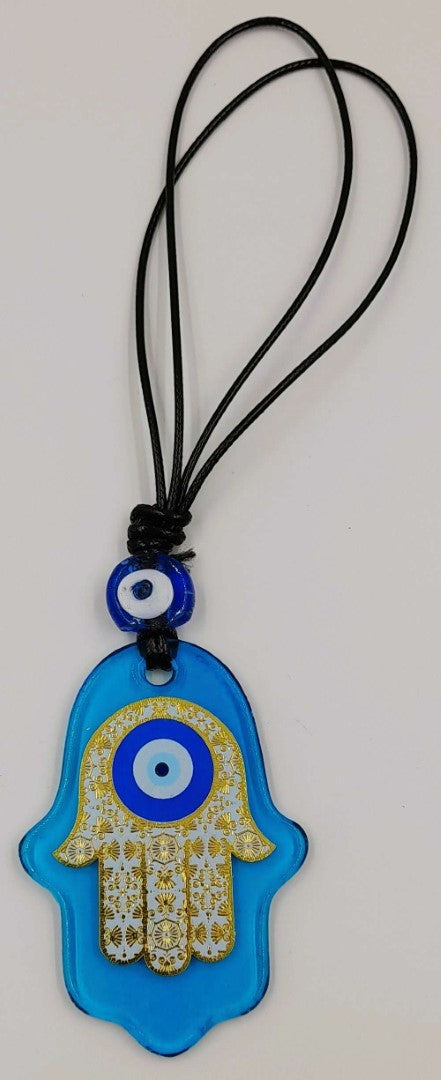 Wall Hanging - Turkish Glass Hamsa with Evil Eye (Set of 3 Assorted)