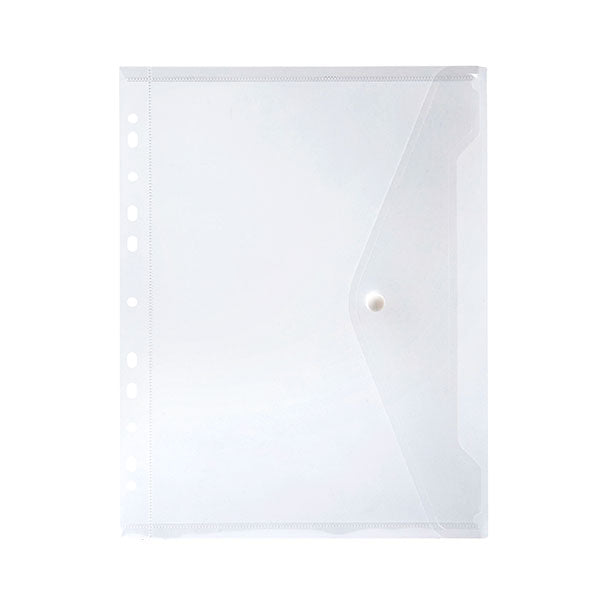 Clear Marbig Binder Pocket with button closure, perfect for organizing documents in bright summer colors.