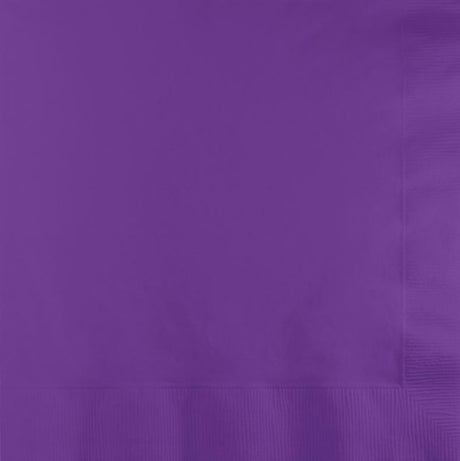 Amethyst purple 2 ply luncheon napkins, 33cm x 33cm, pack of 50, ideal for elegant dining and special events.